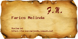 Farics Melinda névjegykártya